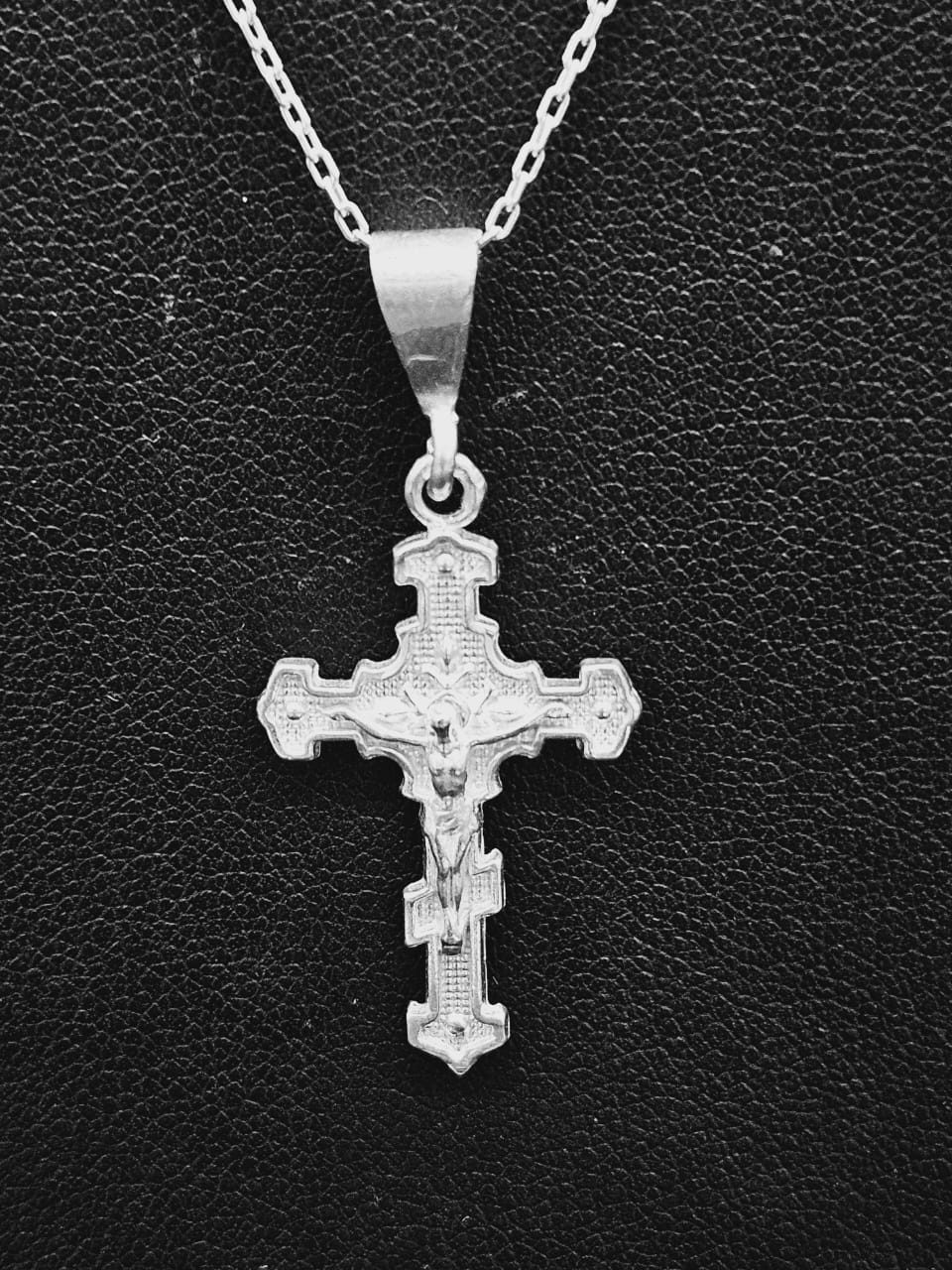 Dije Plata Ley 925, Cruz, sello de autenticidad Plata Ley .925