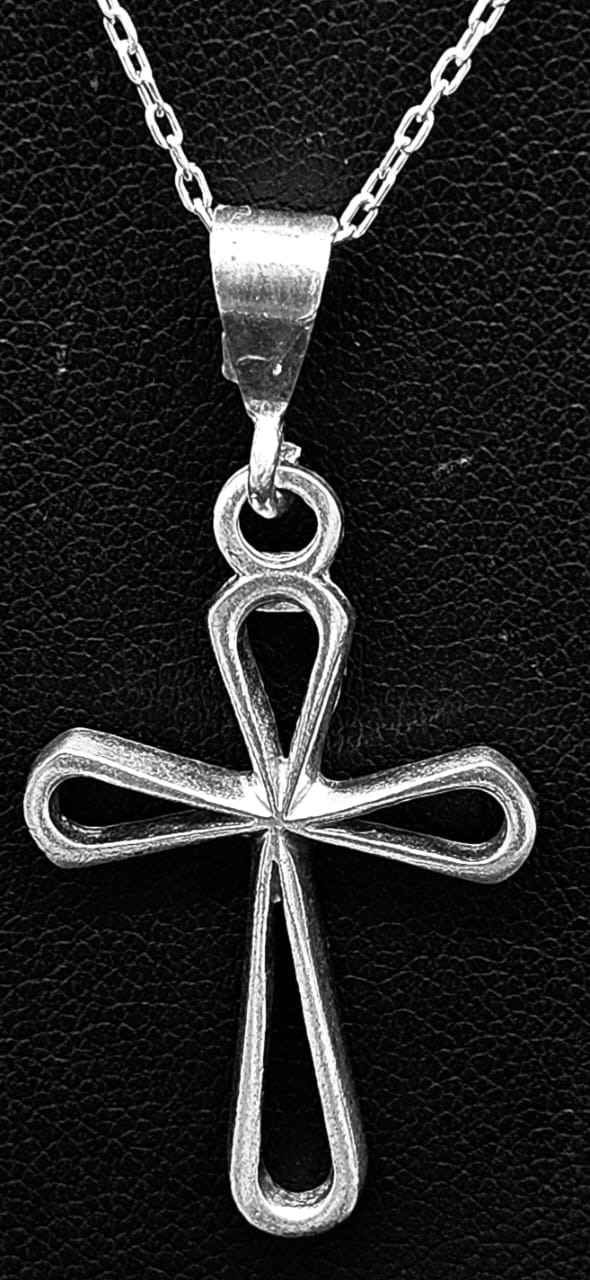 Dije Plata Ley 925, Cruz, sello de autenticidad Plata Ley .925
