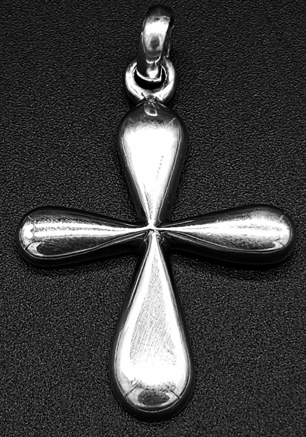 Dije Plata Ley 925, Cruz, sello de autenticidad Plata Ley .925