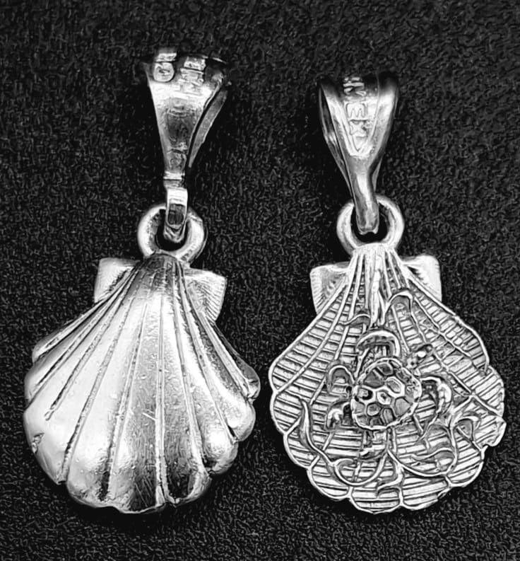 Dije Plata Ley 925 , Concha de Mar., vista frontal