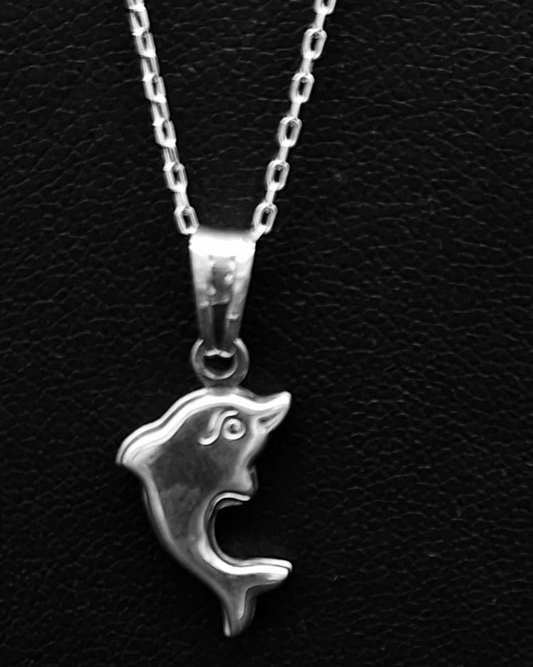 Dije Plata Ley 925, Delfin, sello de autenticidad Plata Ley .925