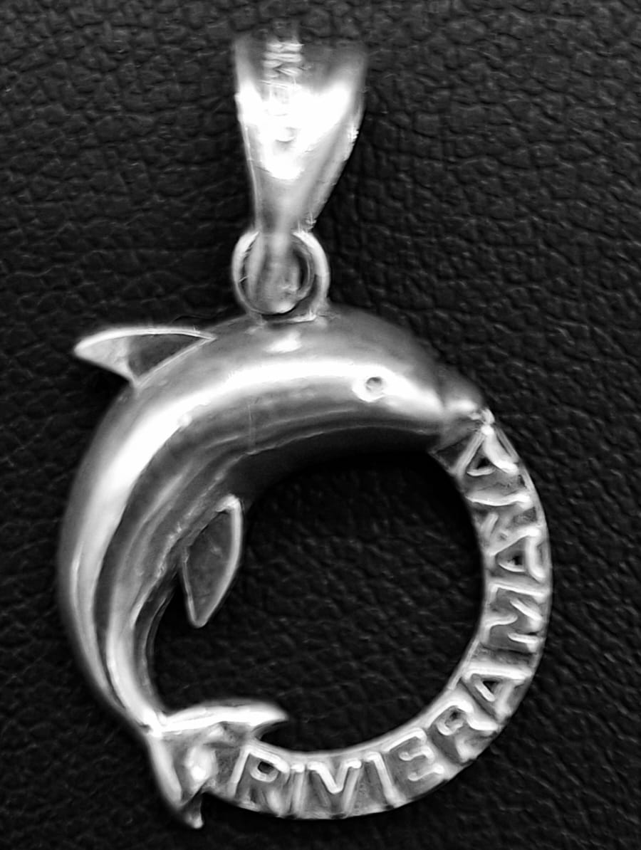 Dije Plata Ley 925 , Delfin , Riviera Maya, sello de autenticidad Plata Ley .925