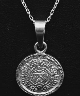 Dije Plata Ley 925 , Calendario Azteca, sello de autenticidad Plata Ley .925