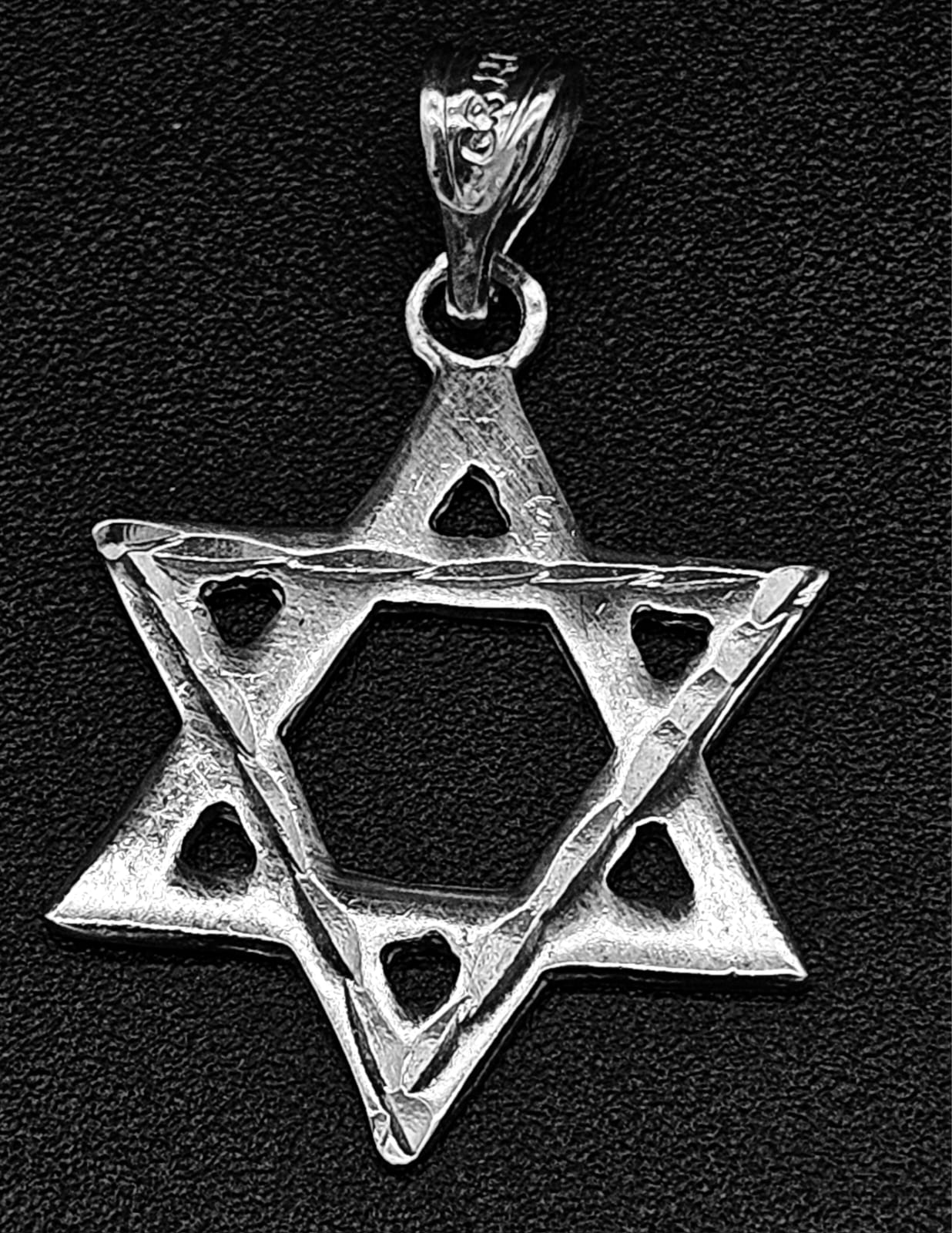 Dije Plata Ley 925, Estrella de David, sello de autenticidad Plata Ley .925