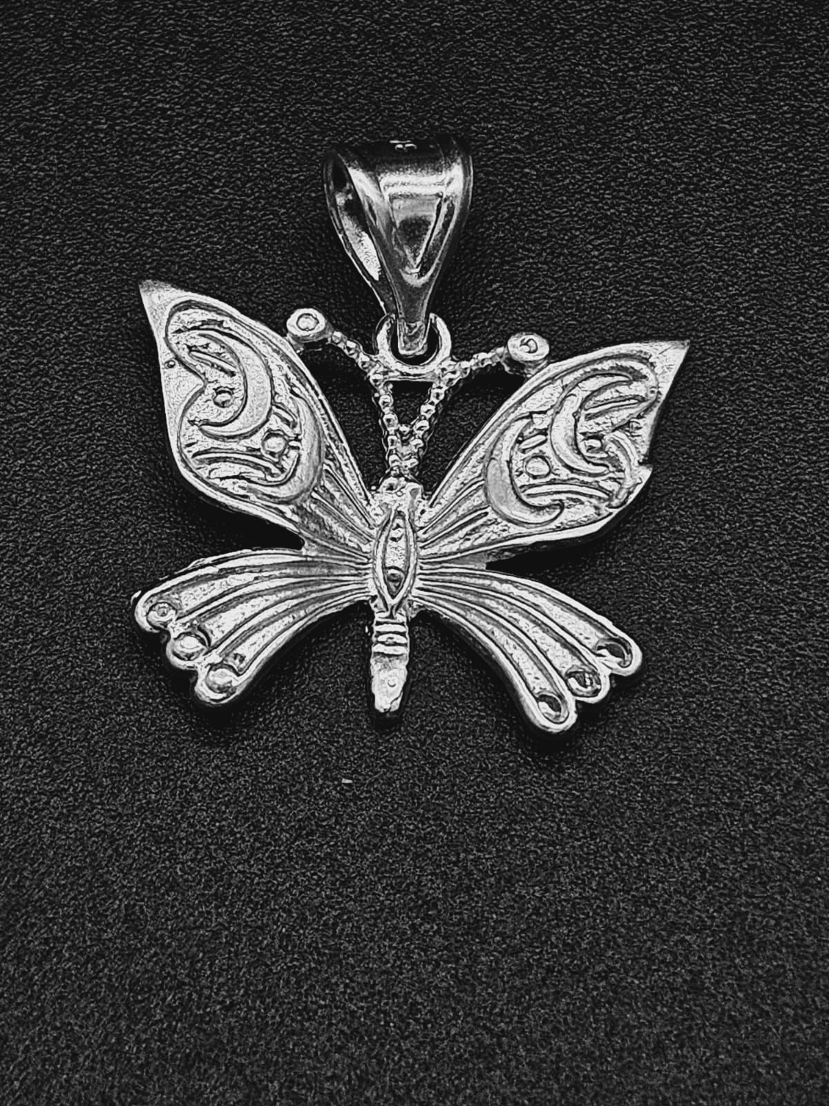 Dije Plata Ley 925, Mariposa, sello de autenticidad Plata Ley .925