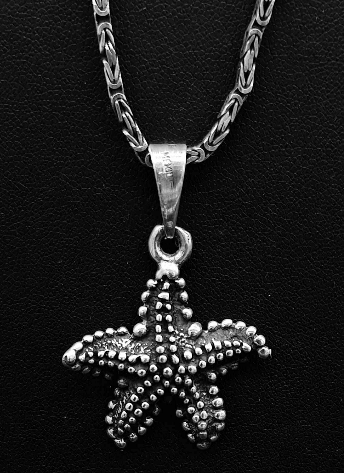 Dije Plata Ley 925 , Estrella de Mar, sello de autenticidad Plata Ley .925