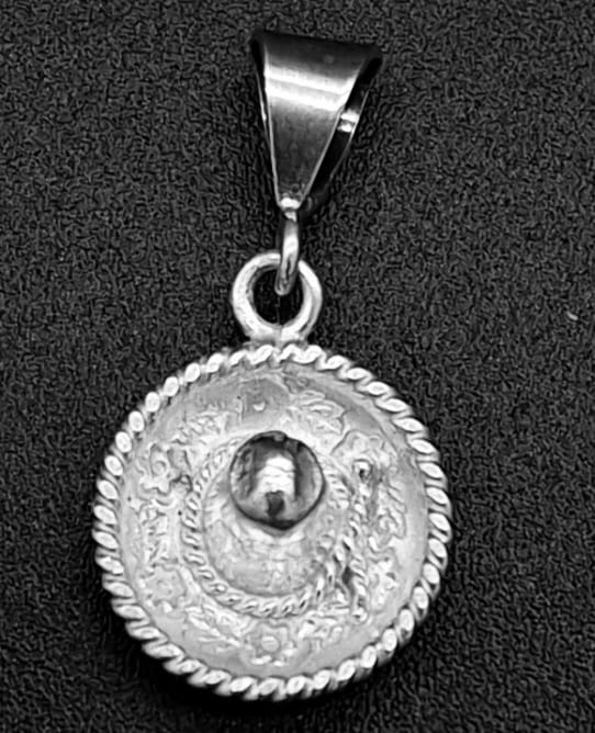 Dije Plata Ley 925, Sombrero Mexicano, sello de autenticidad Plata Ley .925