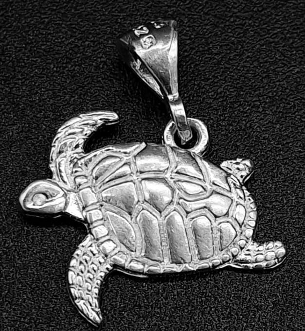 Dije Plata Ley 925, Tortuga, sello de autenticidad Plata Ley .925