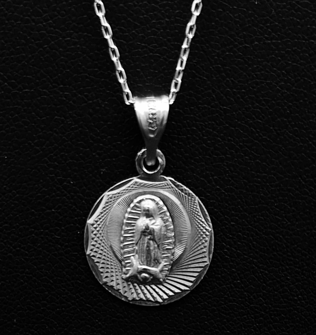 Dije Plata Ley 925 , Virgen de Guadalupe, sello de autenticidad Plata Ley .925