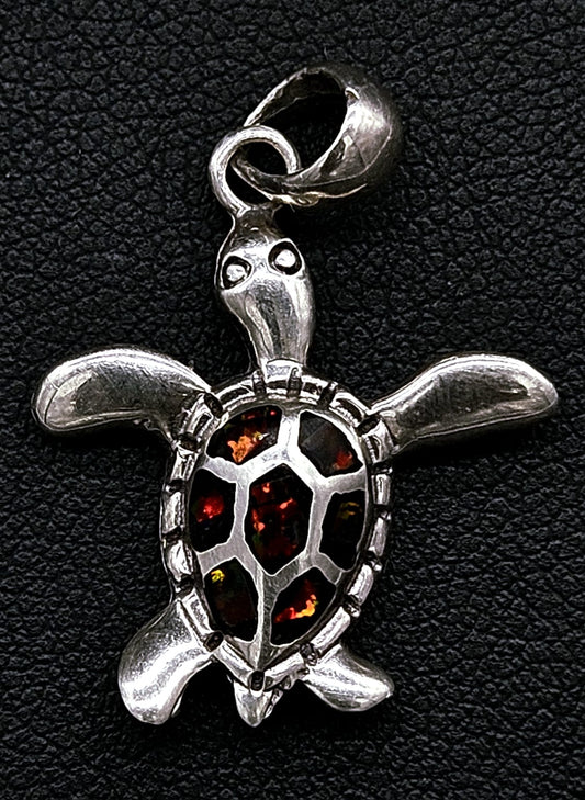 Sello de ley en el interior del dije plata ley 950 tortuga opalo