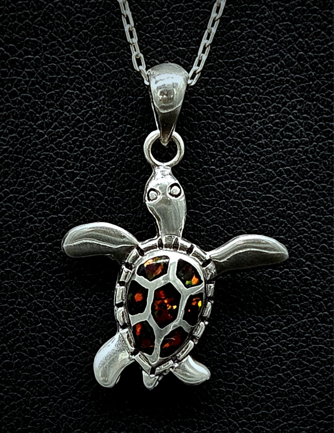 Dije Plata Ley 950 Tortuga Opalo, vista frontal