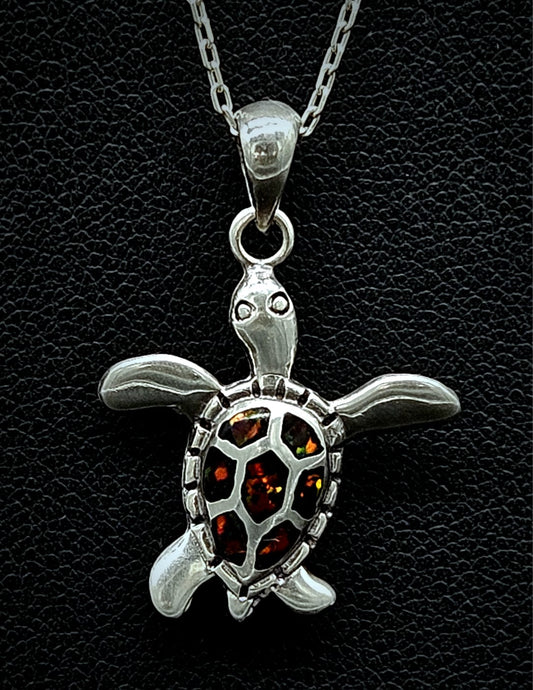 Dije Plata Ley 950 Tortuga Opalo, vista frontal