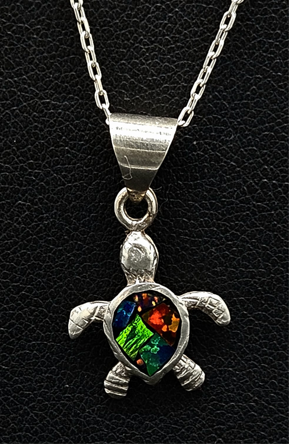 Dije Plata Ley 950 Tortuga Opalo, sello de autenticidad Plata Ley .925