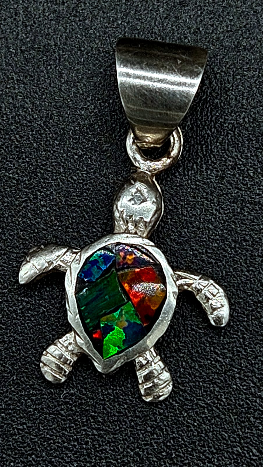 Dije Plata Ley 950 Tortuga Opalo, vista frontal