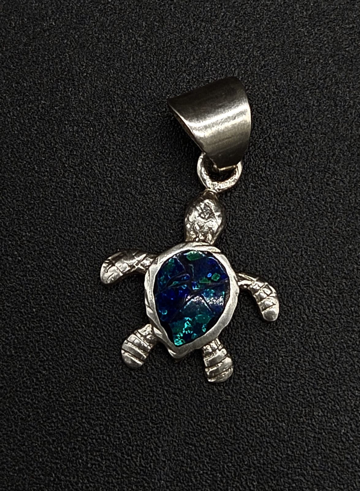 Dije Plata Ley 950 Tortuga Opalo, vista frontal