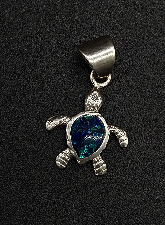 Dije Plata Ley 950 Tortuga Opalo, vista frontal