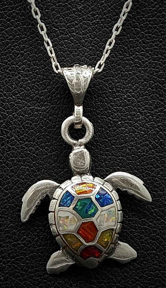 Sello de ley en el interior del dije plata ley 950 tortuga opalo