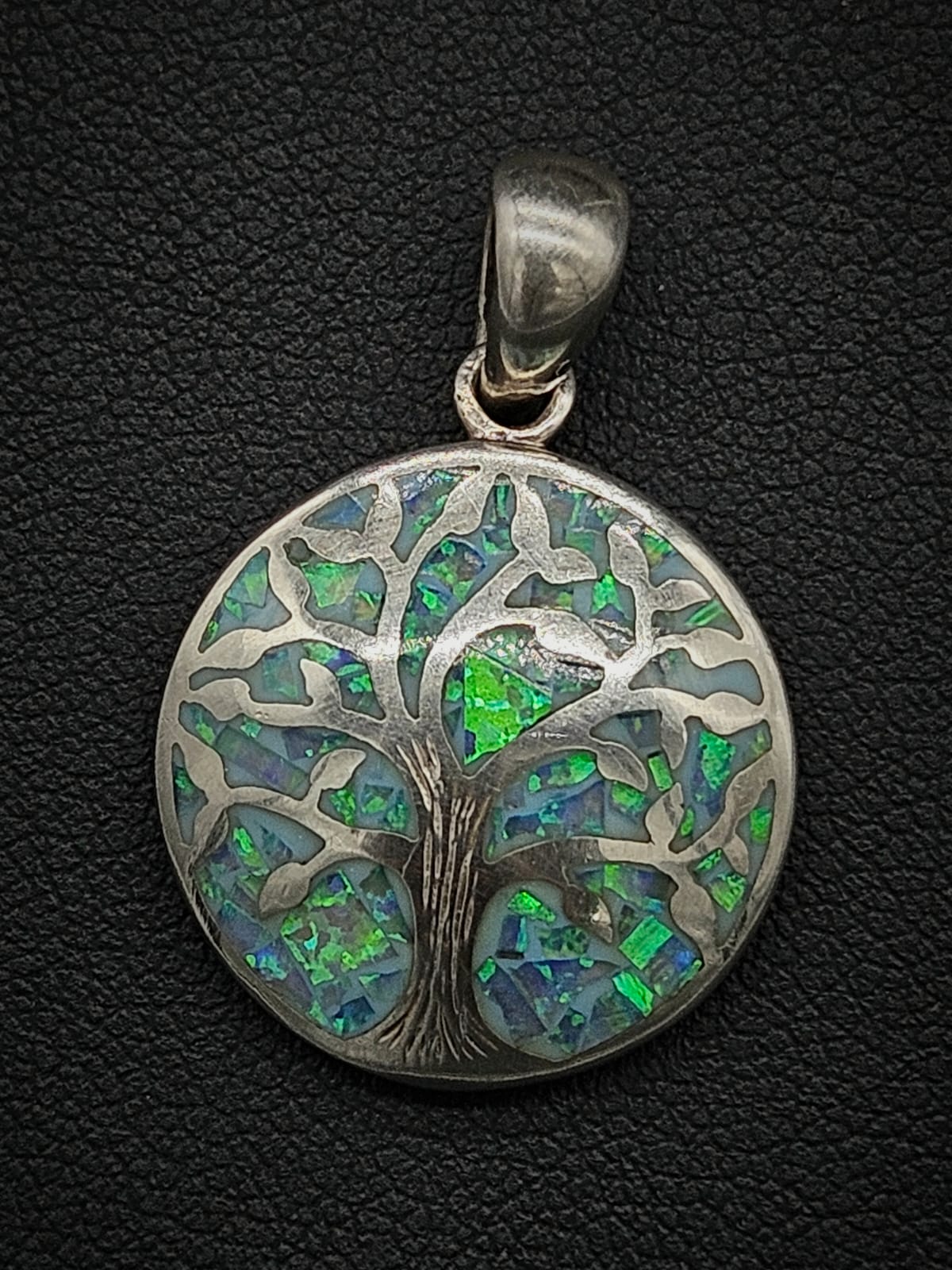 Dije Plata Ley 950 , Arbol de la Vida Opalo, vista frontal