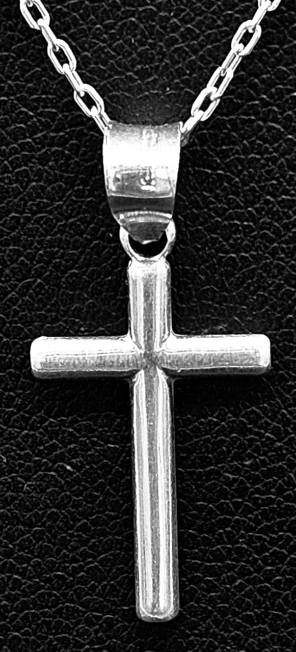 Dije Plata Ley 925, Cruz, sello de autenticidad Plata Ley .925