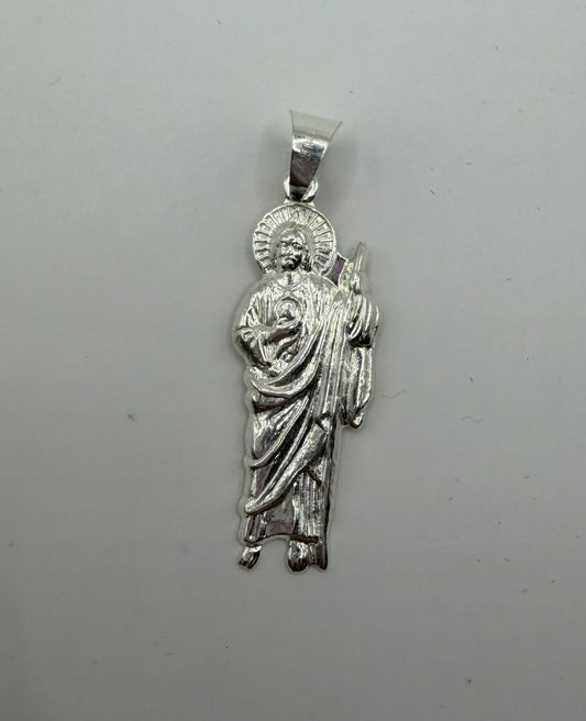 Dije San Judas Full Plata — vista frontal