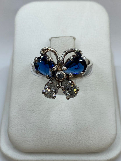 Anillo Mariposa Giratoria con Zirconia en Plata 925, vista superior