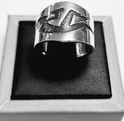 Sello de ley en el interior del anillo kokopelli en plata ley 925