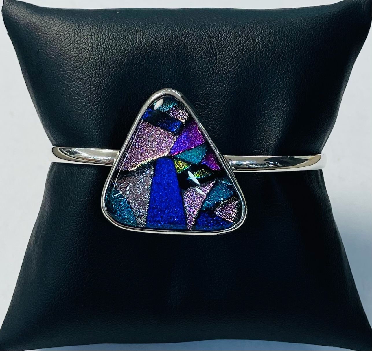 Brazalete con Dicroico en Plata Ley 925, sello de autenticidad Plata Ley .925