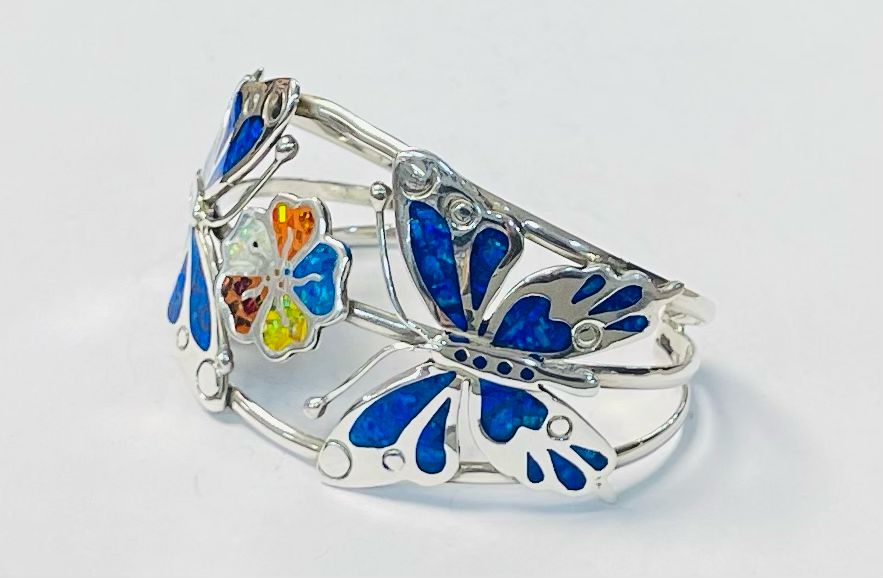 Brazalete con Opalo en Plata Ley 925, vista frontal
