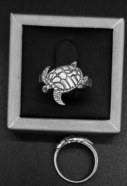 Anillo Plata 925 , Tortuga, vista frontal