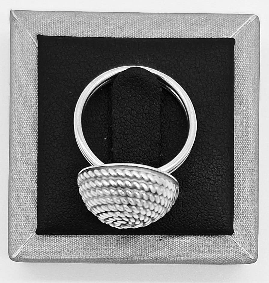 Anillo Plata Ley 925 , Espiral ., sello de autenticidad Plata Ley .925