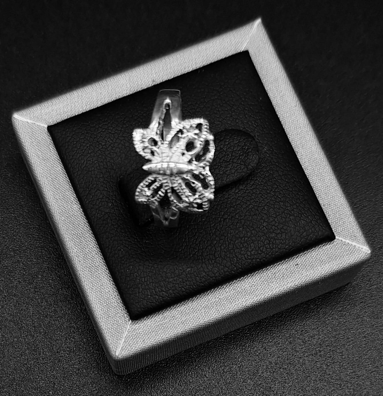 Anillo Plata Ley 925 , Mariposa, vista frontal