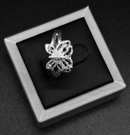 Anillo Plata Ley 925 , Mariposa, vista frontal