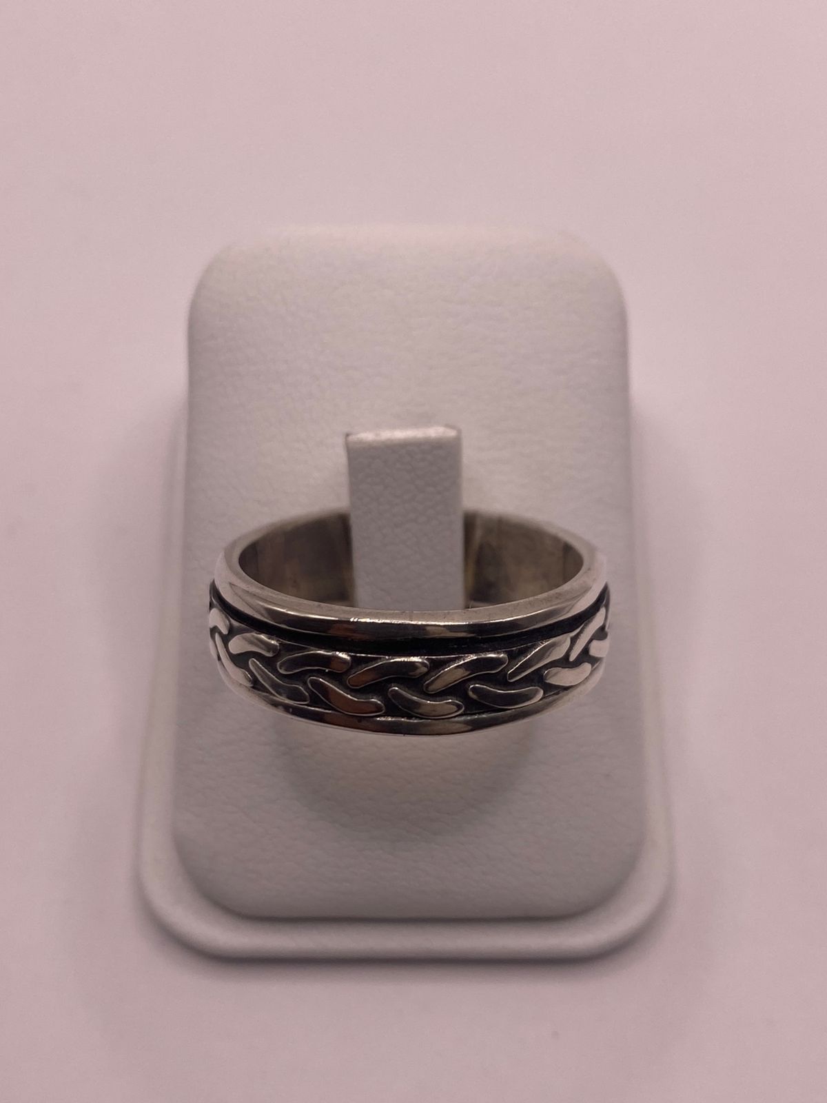 Anillo Giratorio de Plata 925 con Diseño de Cadena — vista lateral