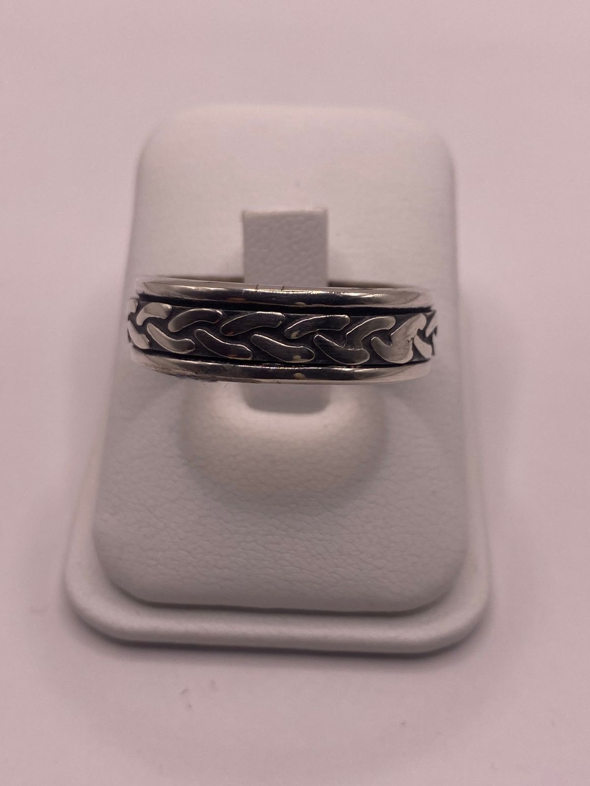 Anillo Giratorio de Plata 925 con Diseño de Cadena, vista de detalle