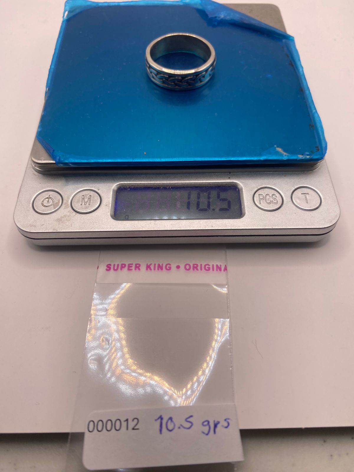 Anillo Giratorio de Plata 925 con Diseño de Cadena, vista superior