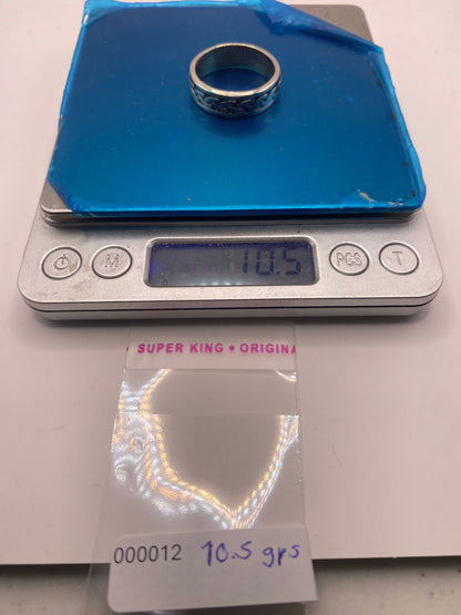 Anillo Giratorio de Plata 925 con Diseño de Cadena, vista superior
