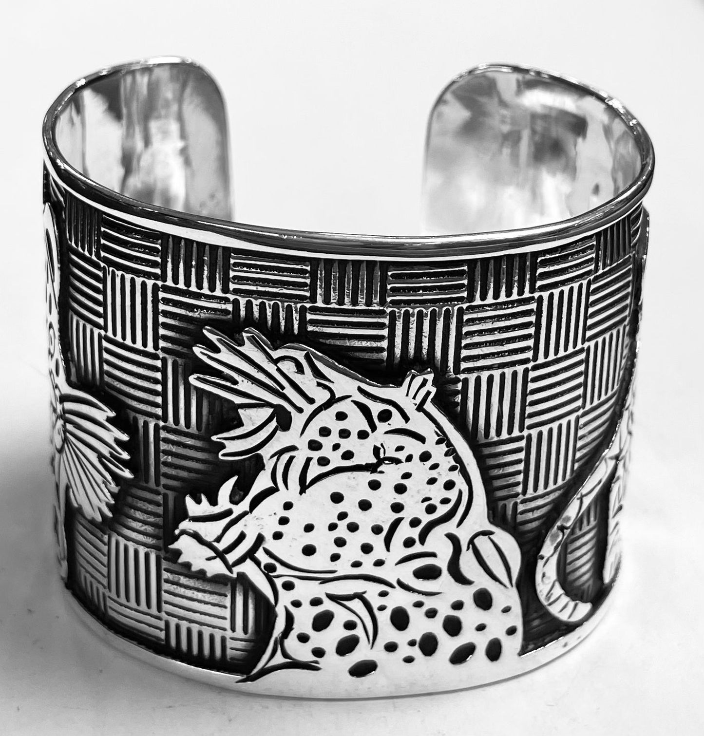 Sello de ley en el interior del brazalete jaguar en plata ley 925