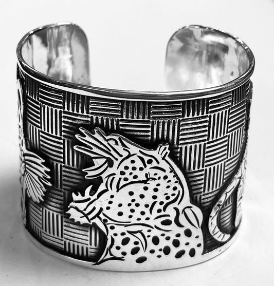 Sello de ley en el interior del brazalete jaguar en plata ley 925