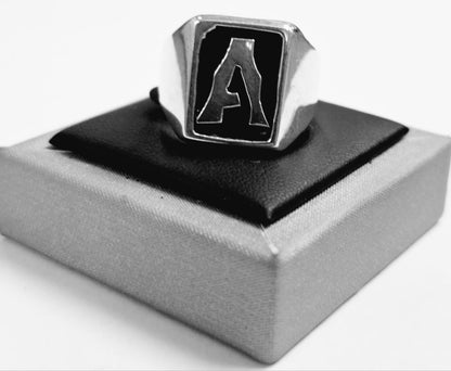 Anillo Letra a en Plata Ley 925, sello de autenticidad Plata Ley .925