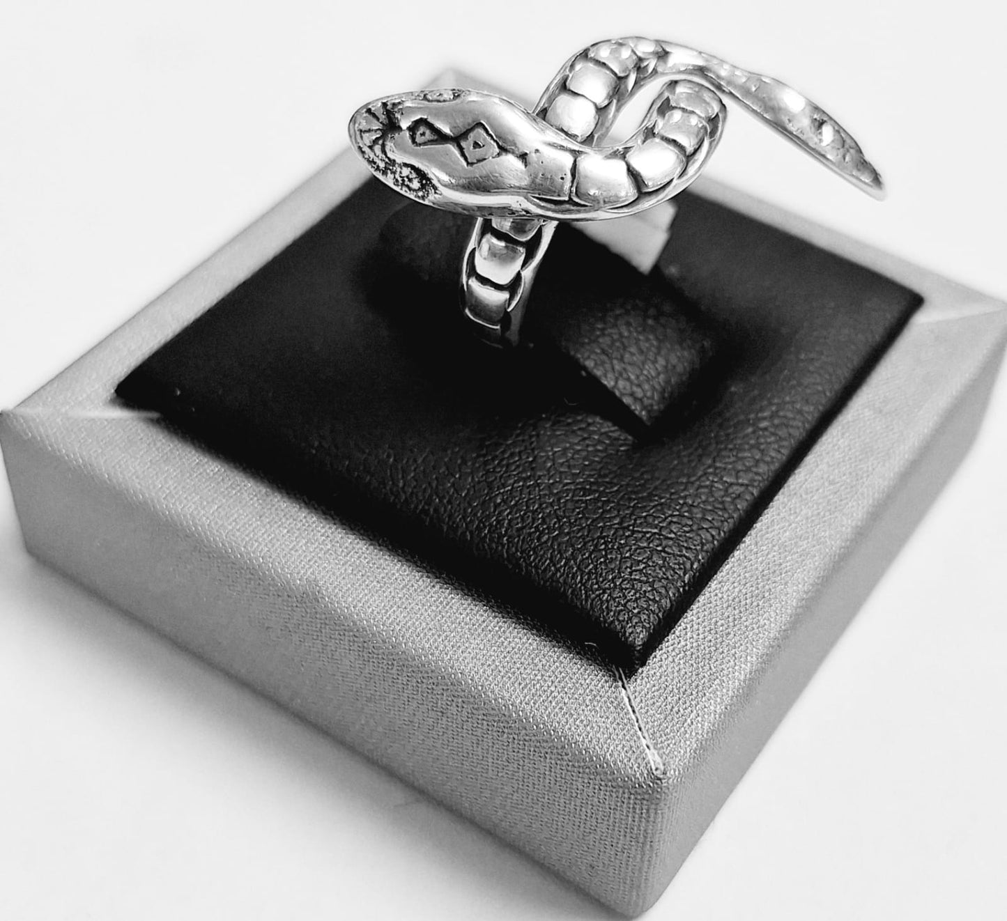Anillo Serpiente en Plata Ley 925, vista frontal