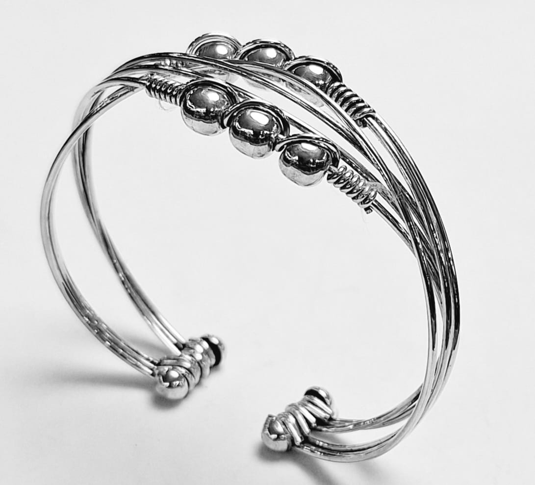 Brazalete en Plata Ley 925, vista frontal