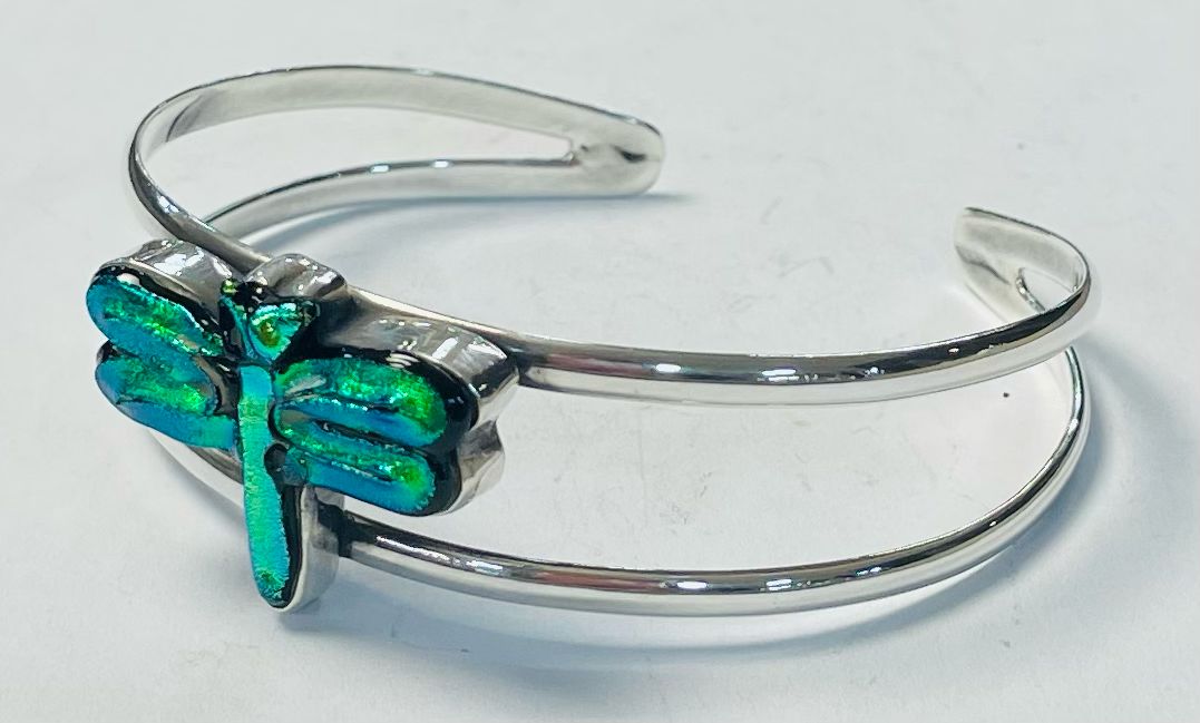Brazalete con Dicroico en Plata Ley 925, vista frontal