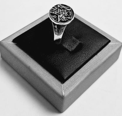 Anillo Tetragramaton en Plata Ley 925, vista frontal