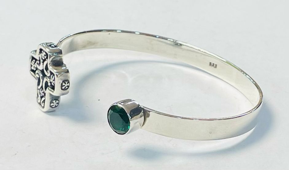 Brazalete en Plata Ley 925, vista frontal