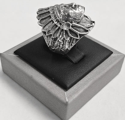 Anillo Indio en Plata Ley 925, vista frontal