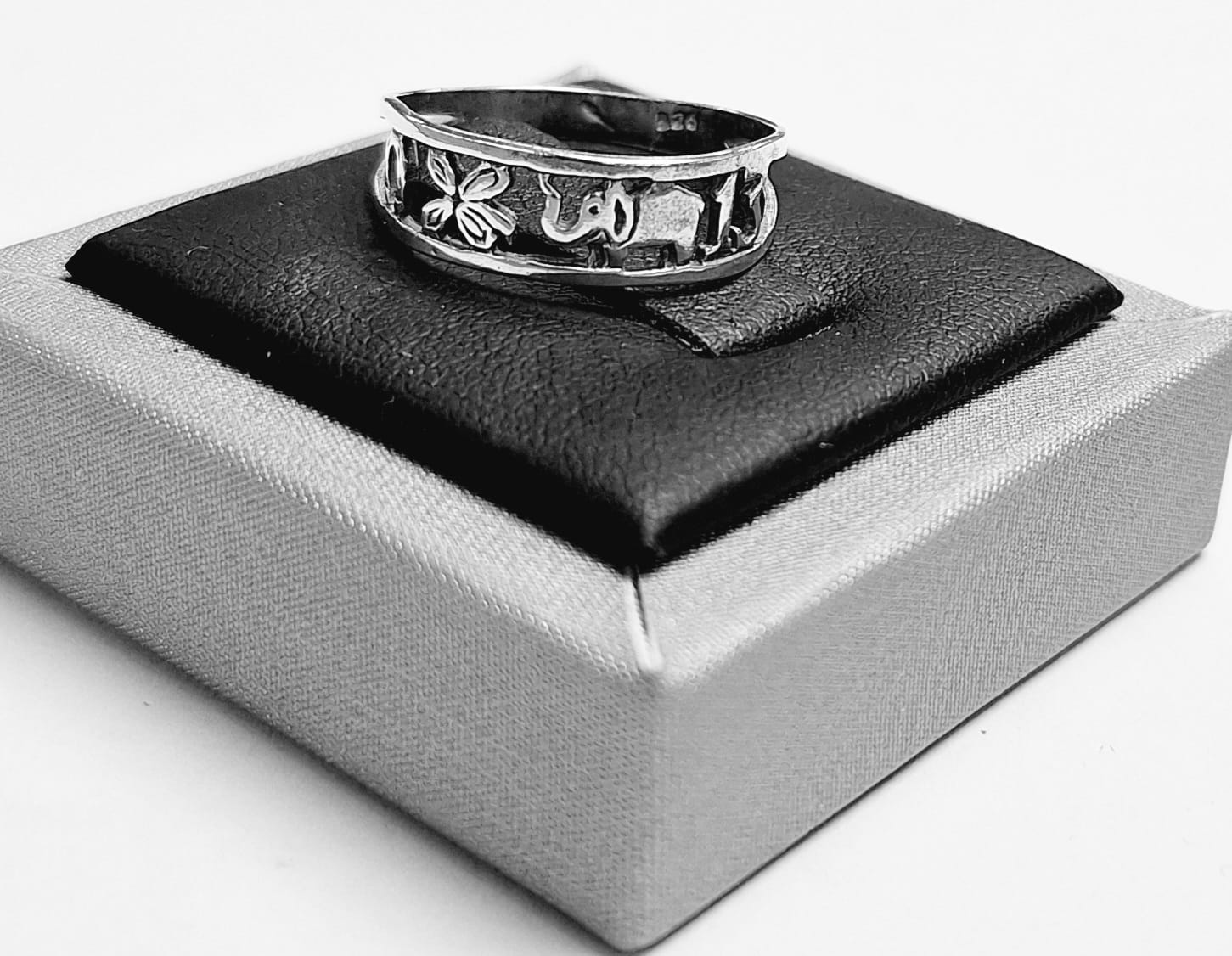 Anillo de la Suerte en Plata Ley 925, vista frontal