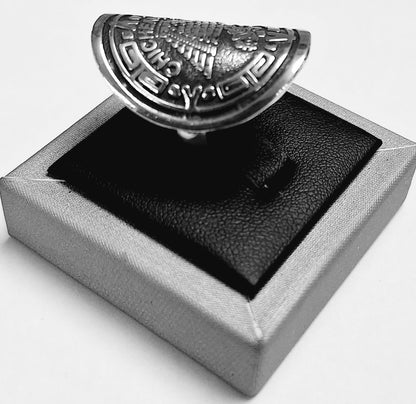 Anillo Piramide Chichen - Itza en Plata Ley 925, sello de autenticidad Plata Ley .925