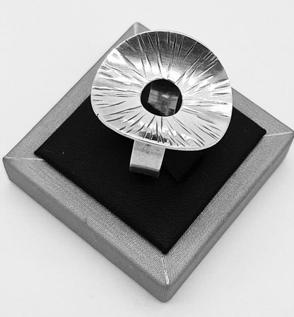 Anillo Plata Ley 925., vista frontal