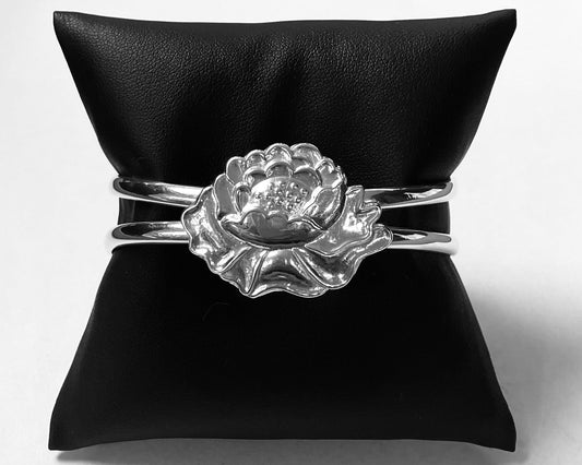 Sello de ley en el interior del brazalete rosa en plata ley 925