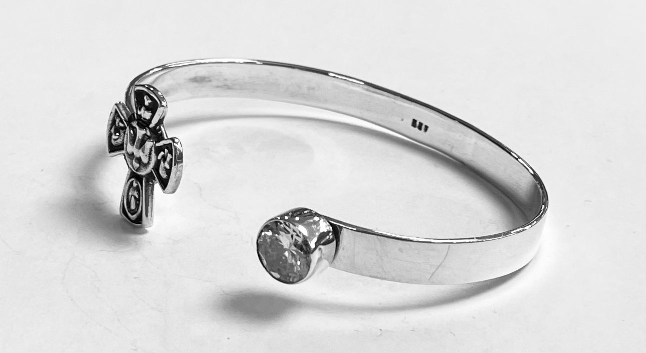 Brazalete en Plata Ley 925, vista frontal